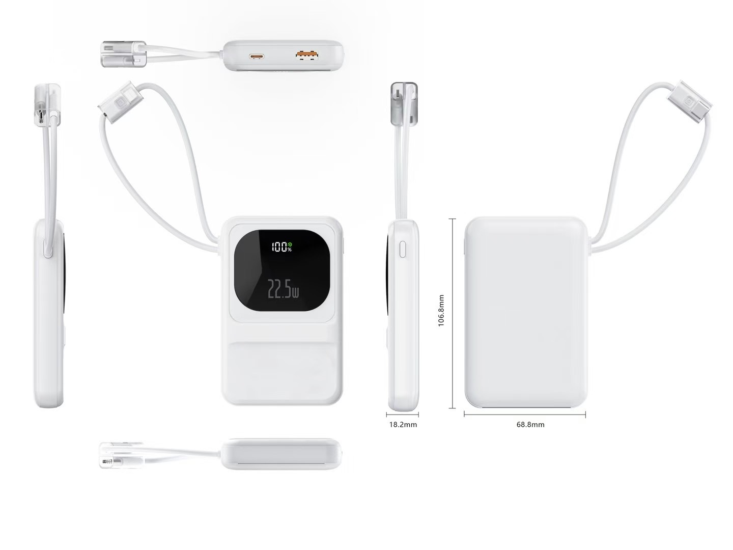 New 22.5W Magnetic Power Bank built-in Type-C cable
