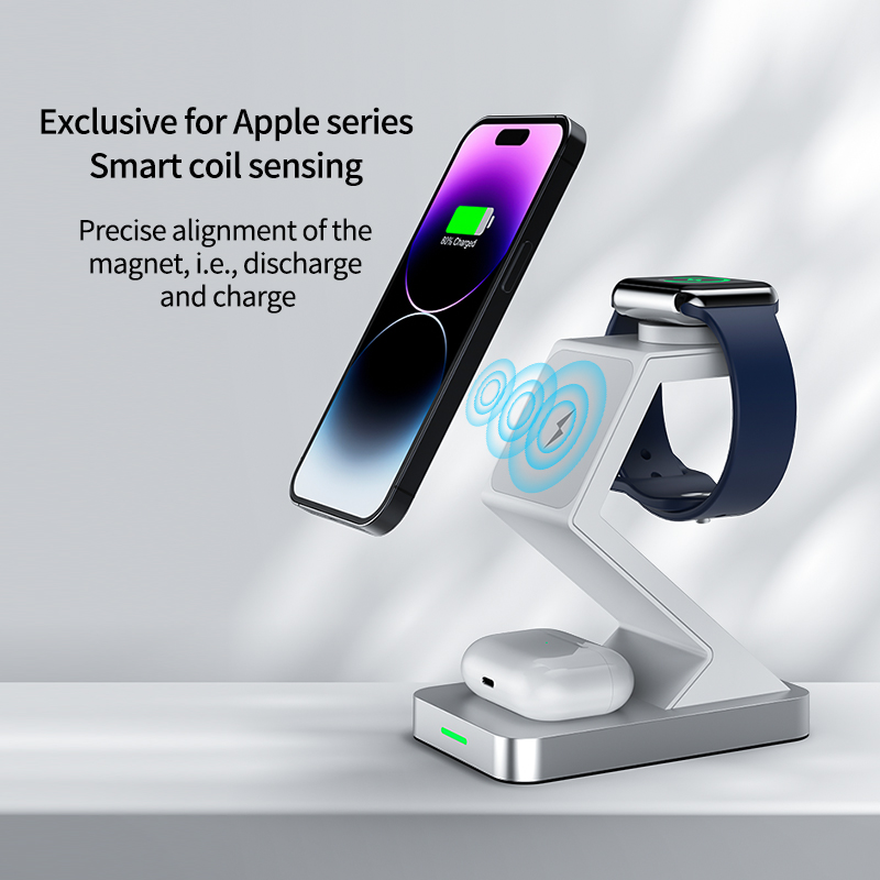Magnetic Suction 3-in-1 Wireless Charger